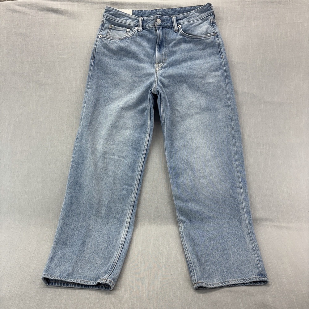 H&M Loose Ample Jeans 32x32 Men's Baggy Wide Leg Light Wash 100% Cotton